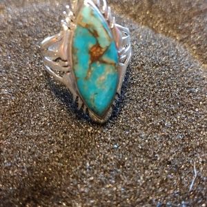 Gorgeous Southwestern .925 Natural Turquoise Ring